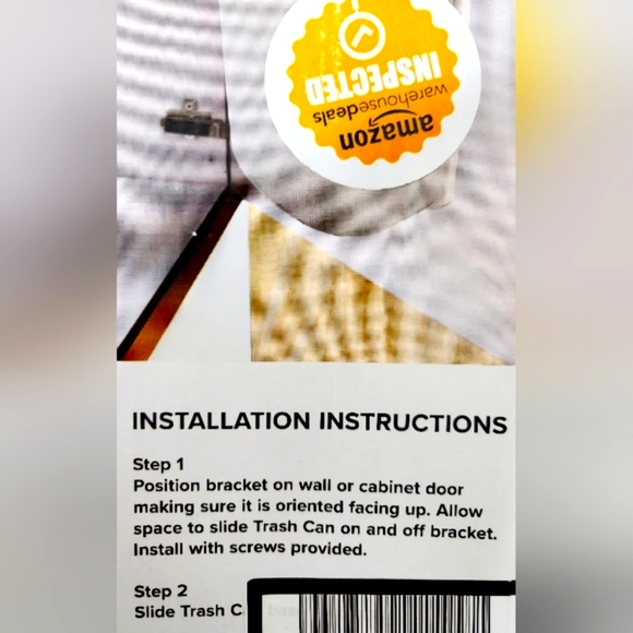 Camco 5 Quart Tight Space Cabinet-Mount Trash Can - Picture 6 of 6